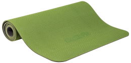 Коврик для йоги и фитнеса PROFI-FIT, 6 мм, ПРОФ (зеленый-серый)